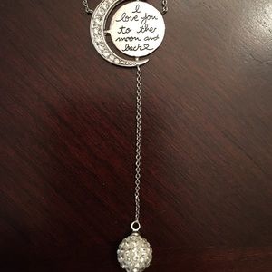 🔥FINAL SALE🔥 Silver Y necklace with Pave ball